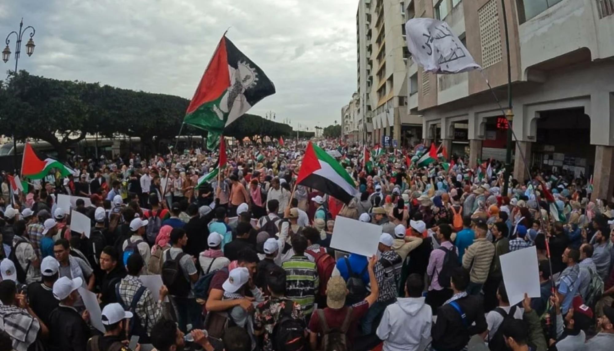 Manifestación Rabat apoyo Palestina